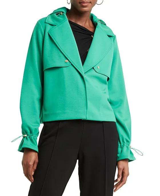 Women's Long-Sleeve Cropped Trench Jacket