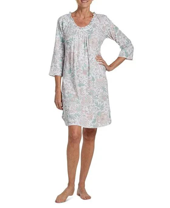 Women's Long-Sleeve Floral Nightgown