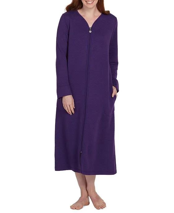 Women's Long-Sleeve Zip-Front Robe