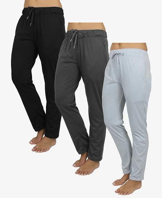 Women's Loose Fit Classic Lounge Pants, Pack of 3