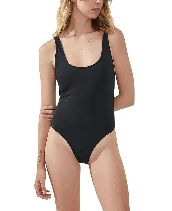 Women's Low-Back One-Piece Cheeky Swimsuit