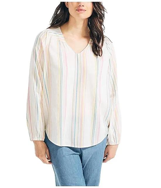 Women's Lurex Stripe Woven Shirt