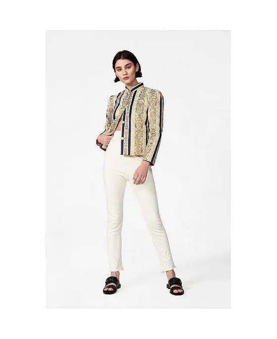 Women's Magic Jacket in Striped Brocade & Titian Twill