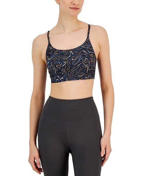 Women's Marble Movement Low Impact Sports Bra, Created for Macy's