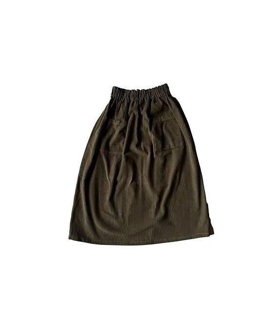 Women's Maternity Cotton High-waist Corduroy Skirt