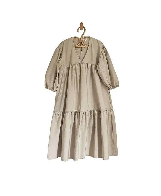 Women's Maternity Cropped Sleeve Cotton Harriet Dress