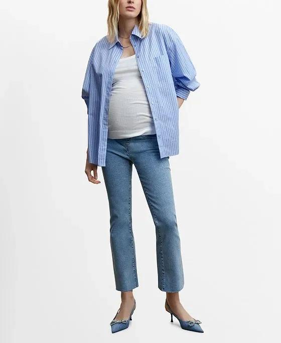 Women's Maternity Flared Cropped Jeans