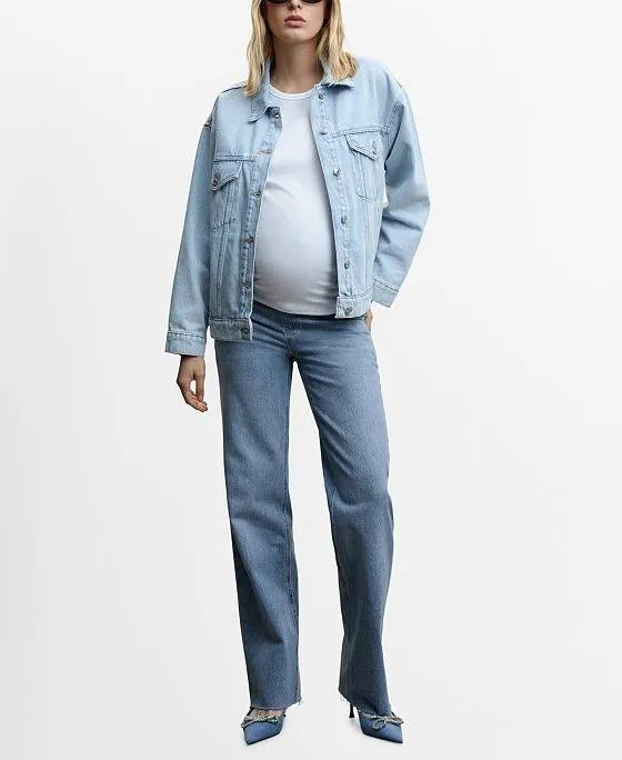 Women's Maternity Wideleg Jeans
