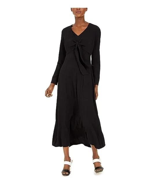 Women's Maxi Dress with Tie Front