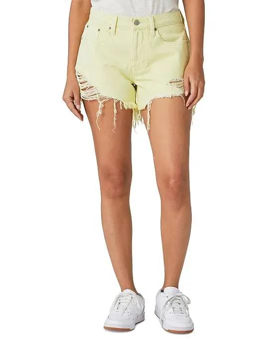 Women's Mid-Rise Distressed Shorts