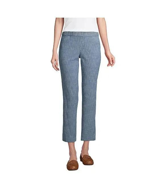 Women's Mid Rise Pull On Knockabout Chambray Crop Pants