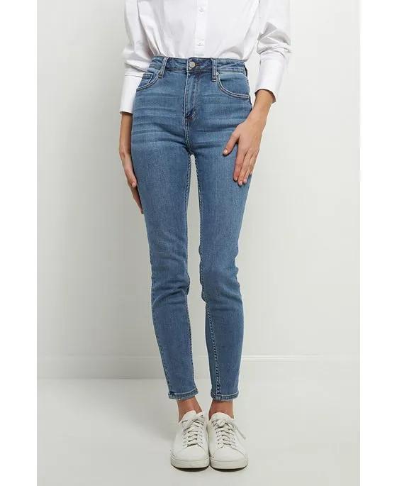 Women's Midi Waist Skinny Ankle Jeans