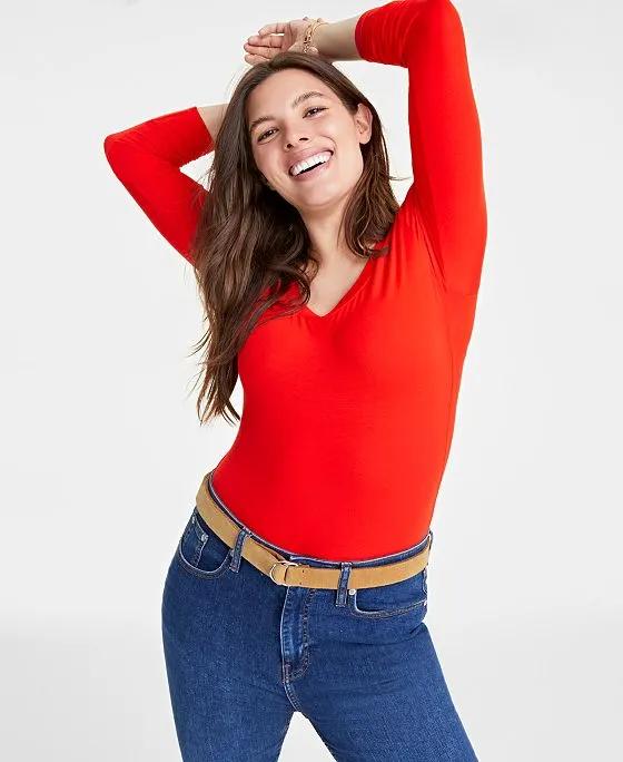 Women's Modal Long-Sleeve Bodysuit, Created for Macy's