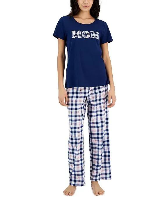 Women's Mom Plaid Mix It Pajama Set, Created for Macy's