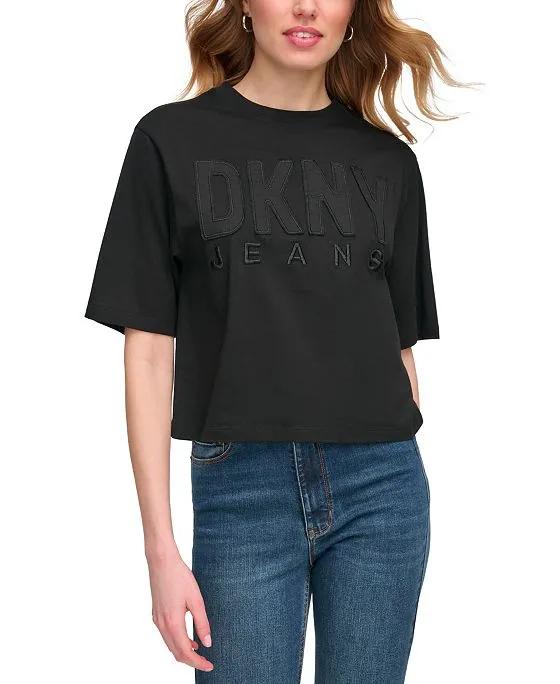 Women's Monochrome Logo Appliqué T-Shirt