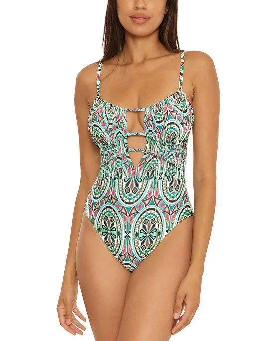 Women's Mosaic Cut-Out One-Piece Swimsuit