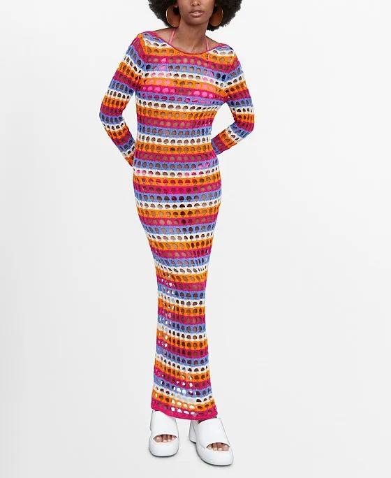 Women's Multicolored Crochet Dress