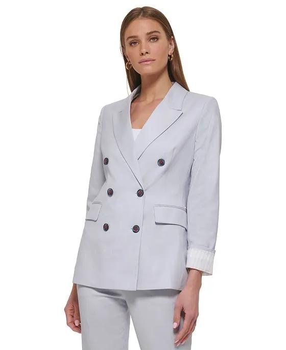 Women's Notched-Collar Double-Breasted Blazer