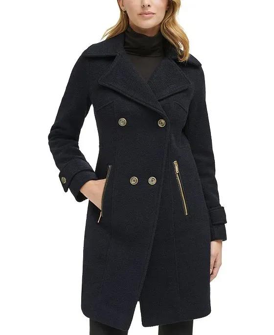 Women's Notched-Collar Double-Breasted Cutaway Coat