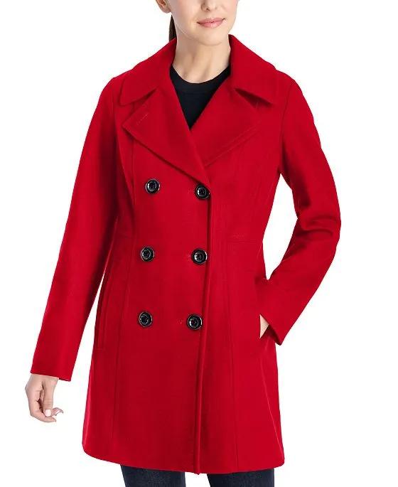 Women's Notched-Collar Double-Breasted Peacoat, Created for Macy's