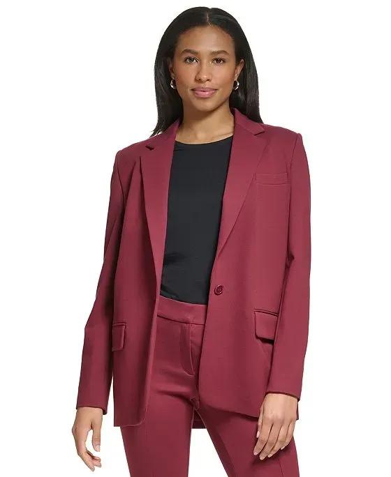 Women's Notched-Collar One-Button Jacket