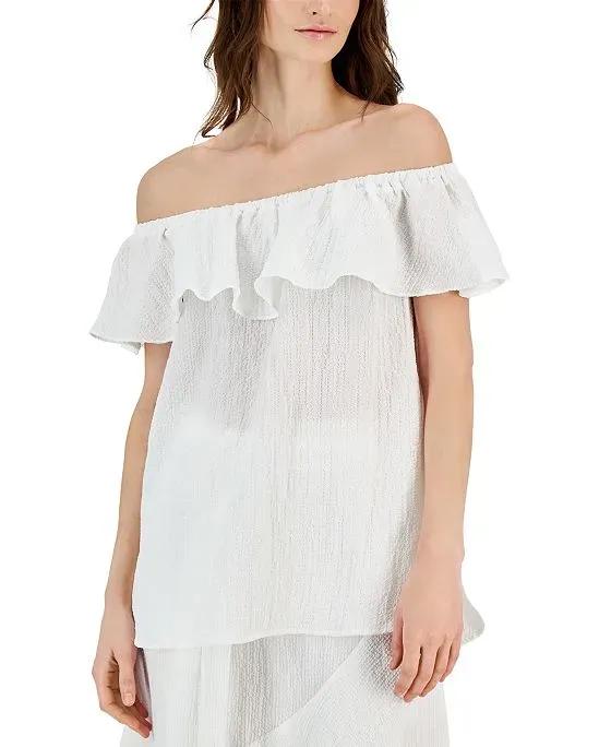 Women's On/Off-The-Shoulder Ruffle Blouse