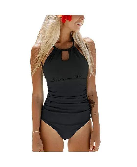 Women's One Piece Swimsuit High Neck Cutout Tummy Control Swimwear Bathing Suit