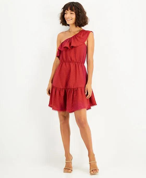 Women's One-Shoulder Ruffled-Hem Dress, Created for Macy's