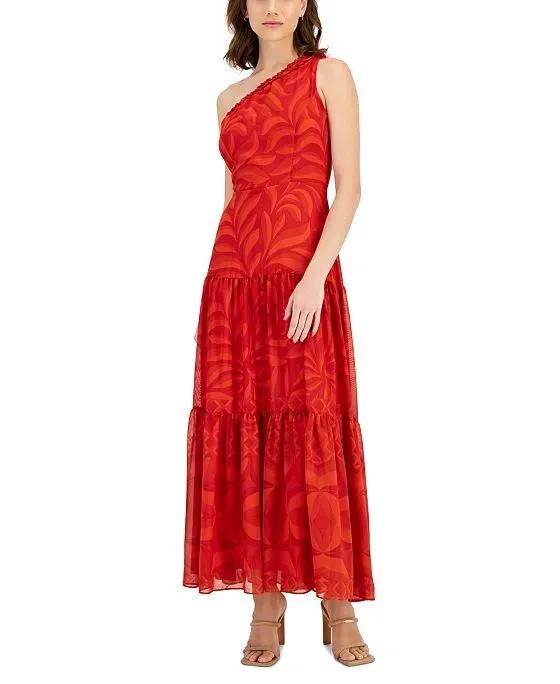 Women's One-Shoulder Tiered Maxi Dress
