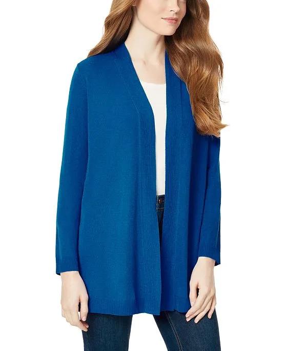 Women's Open Front Cardigan with Novelty Placket Sweater