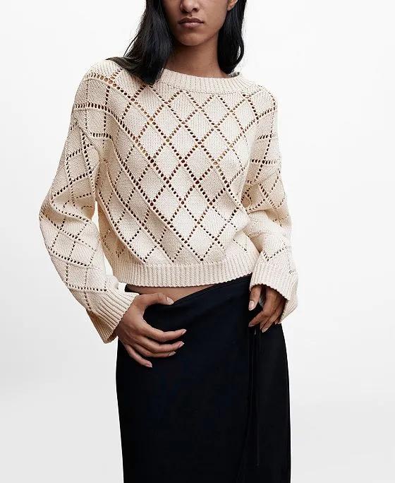 Women's Openwork Cotton Sweater