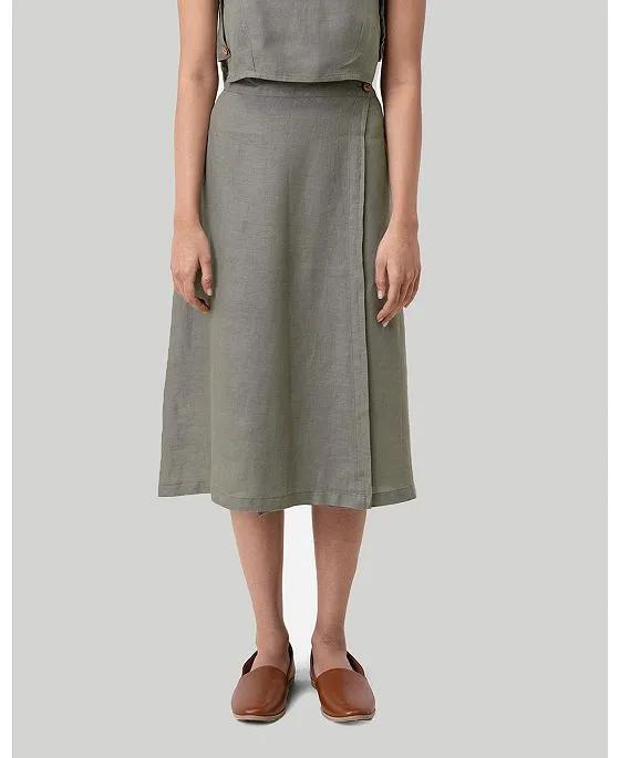 Women's Overlap Midi Skirt