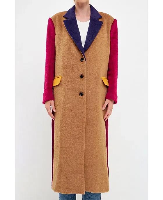 Women's Oversize Colorblock Coat