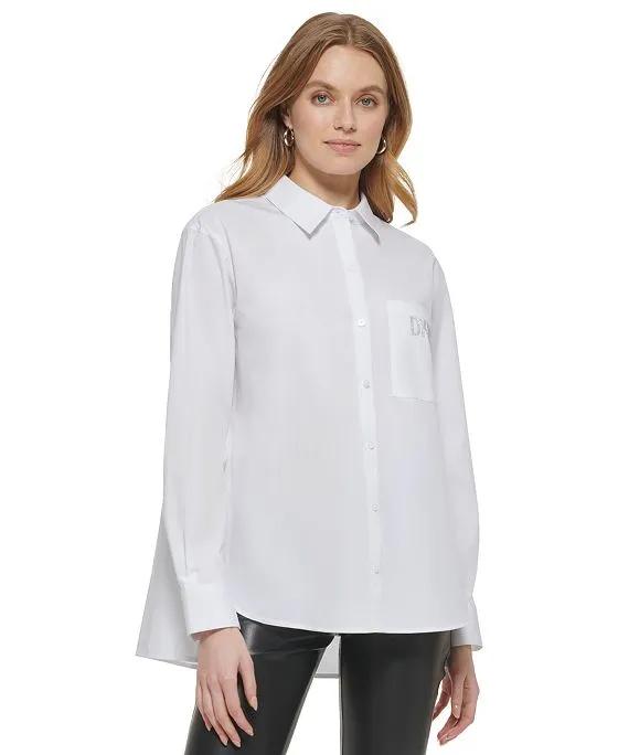 Women's Oversized Button-Front Shirt