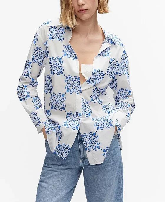 Women's Oversized Embroidered Shirt