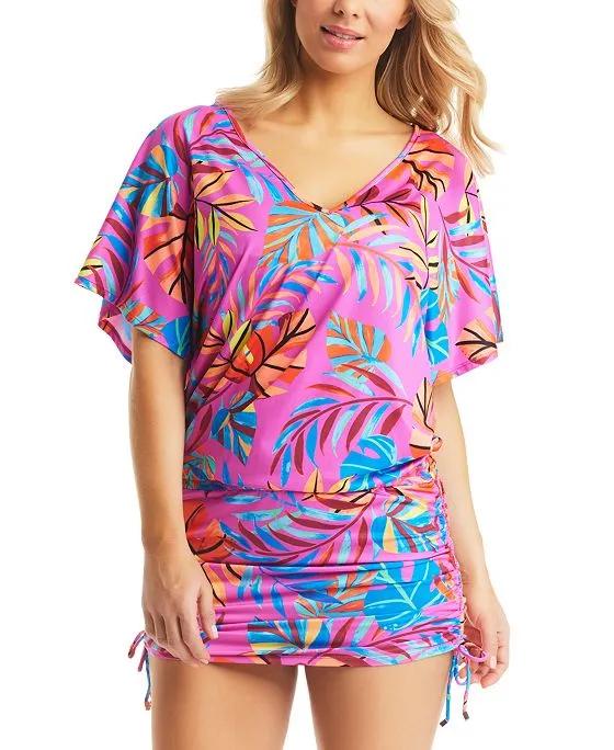 Women's Paradise In The Palms Adjustable Caftan Cover-Up, Created for Macy's