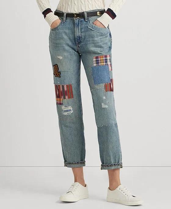 Women's Patchwork Relaxed Tapered Jeans