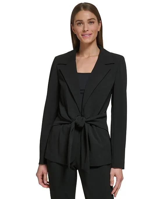 Women's Peak Lapel Tie-Front Jacket 