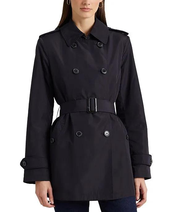 Women's Petite Double-Breasted Trench Coat, Created for Macy's