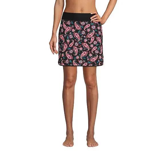 Women's Petite Quick Dry Elastic Waist Active Board Skort Swim Skirt