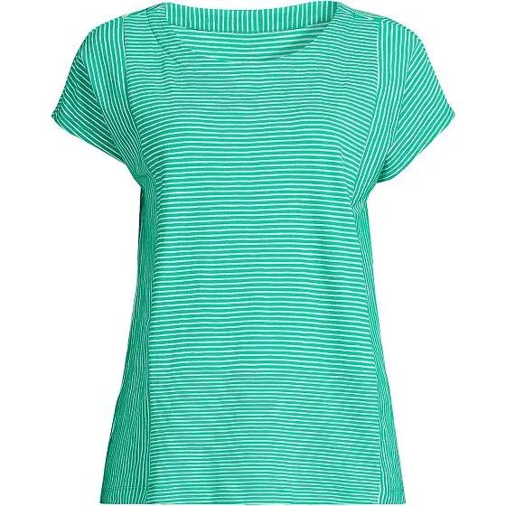 Women's Petite Short Sleeve Slub Wedge T-Shirt