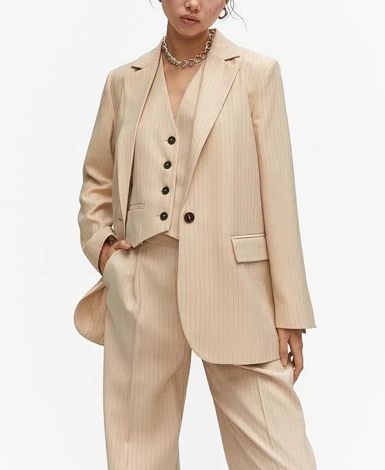 Women's Pinstripe Suit Blazer