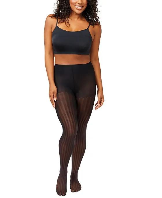 Women's Pinstriped Control Top Tights HG0014