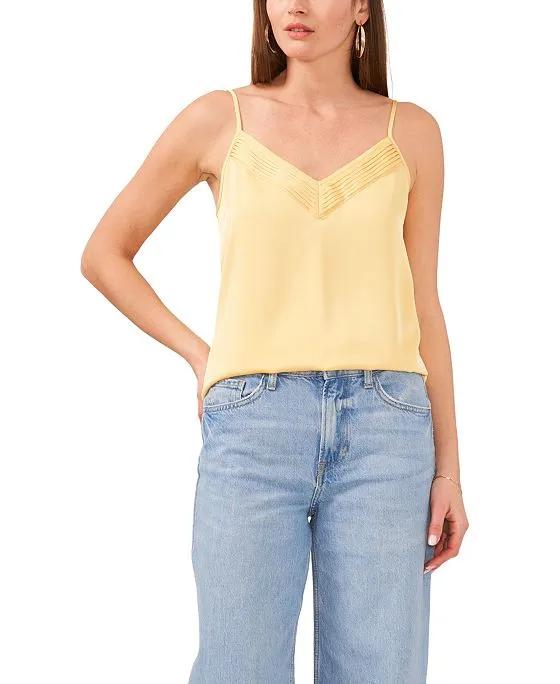 Women's Pintucked V-Neck Camisole Top