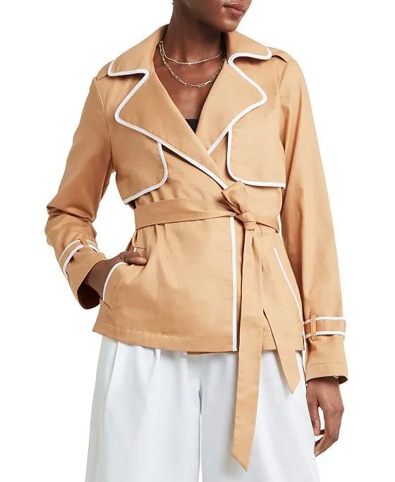 Women's Piping-Trim Trench Jacket