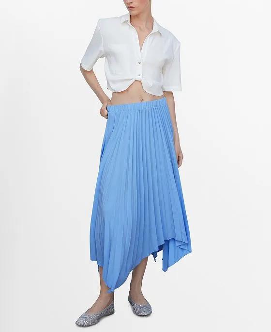Women's Pleated Asymmetric Skirt 