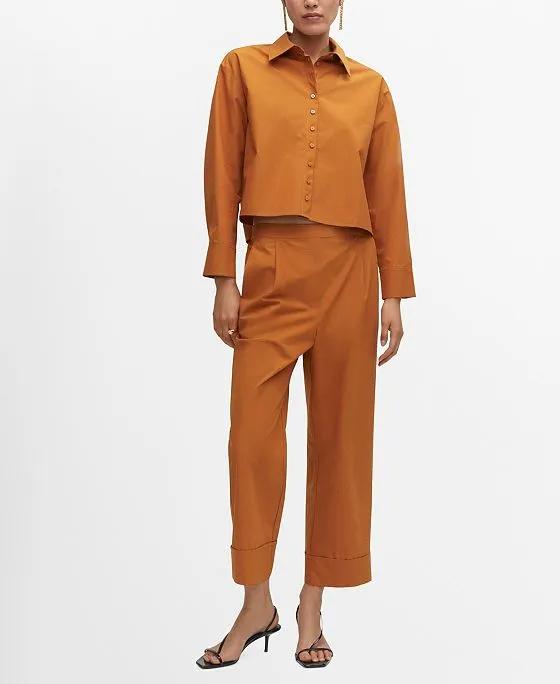 Women's Pleated Culottes Pants