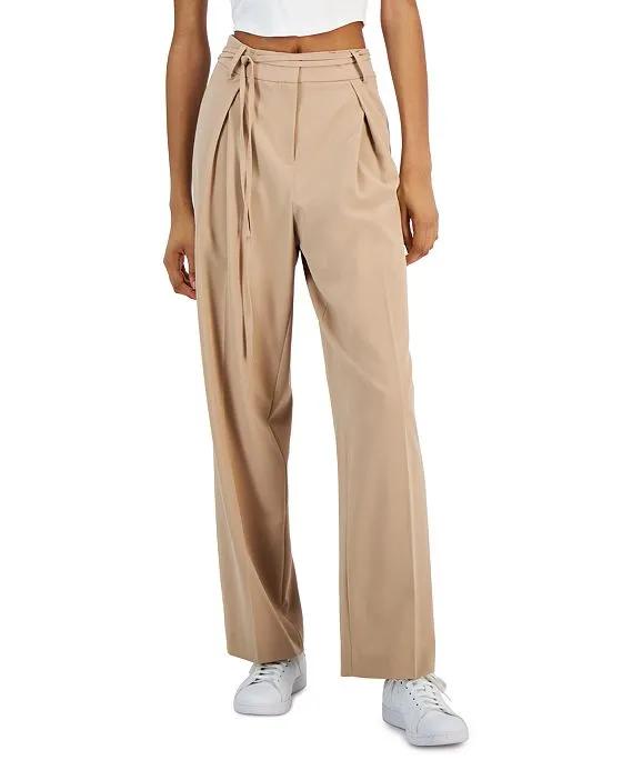 Women's Pleated High-Rise Wide-Leg Pants, Created for Macy's