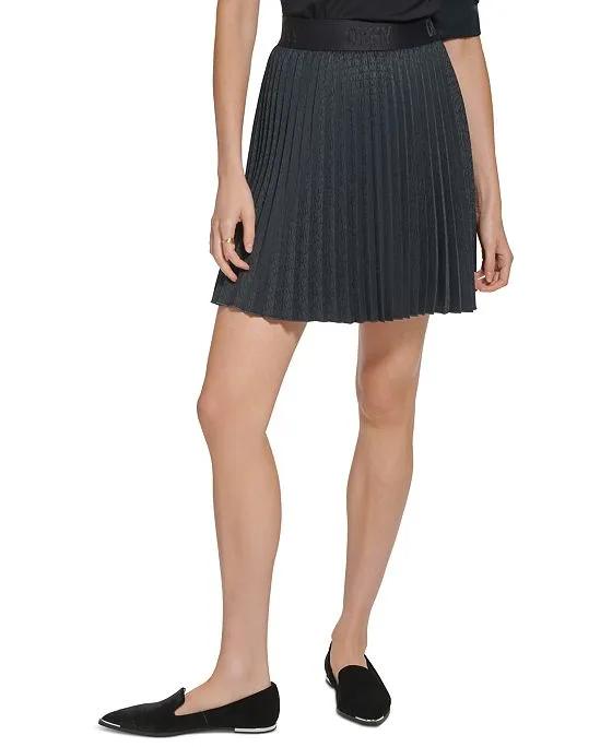 Women's Pleated Logo Mini Skirt