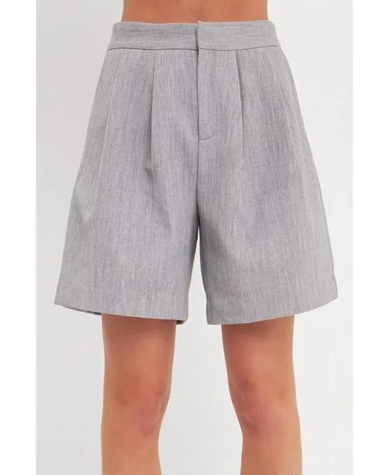 Women's Pleated Tailored Shorts
